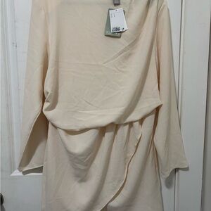 H&M Cream Long Sleeve Dress